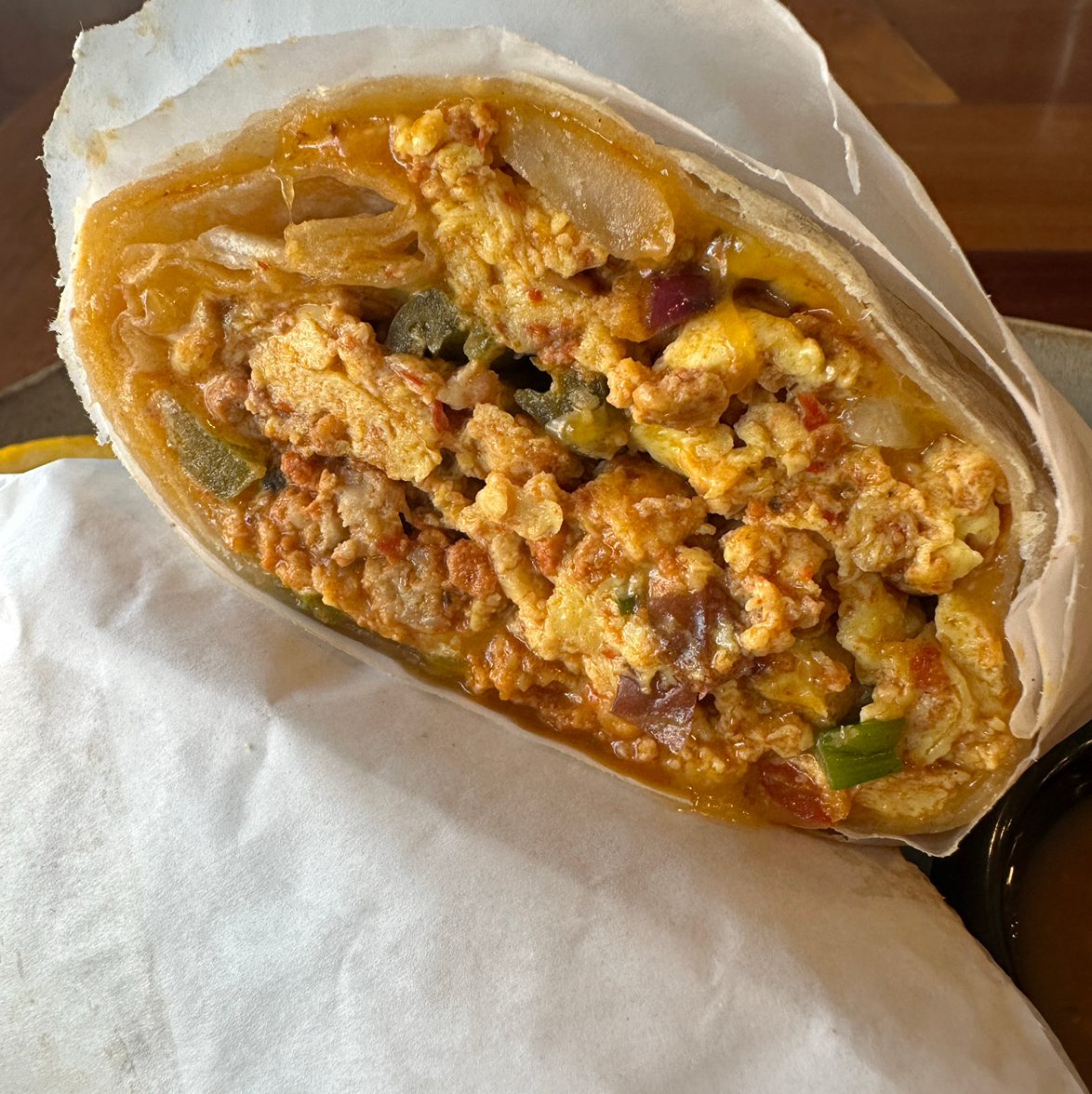 Chorizo Breakfast Burrito.