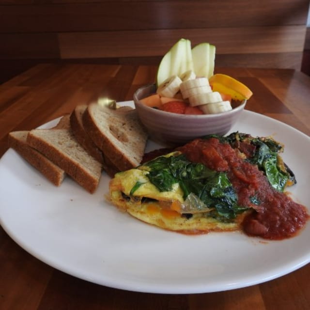 Bacon Cheddar Omelette.