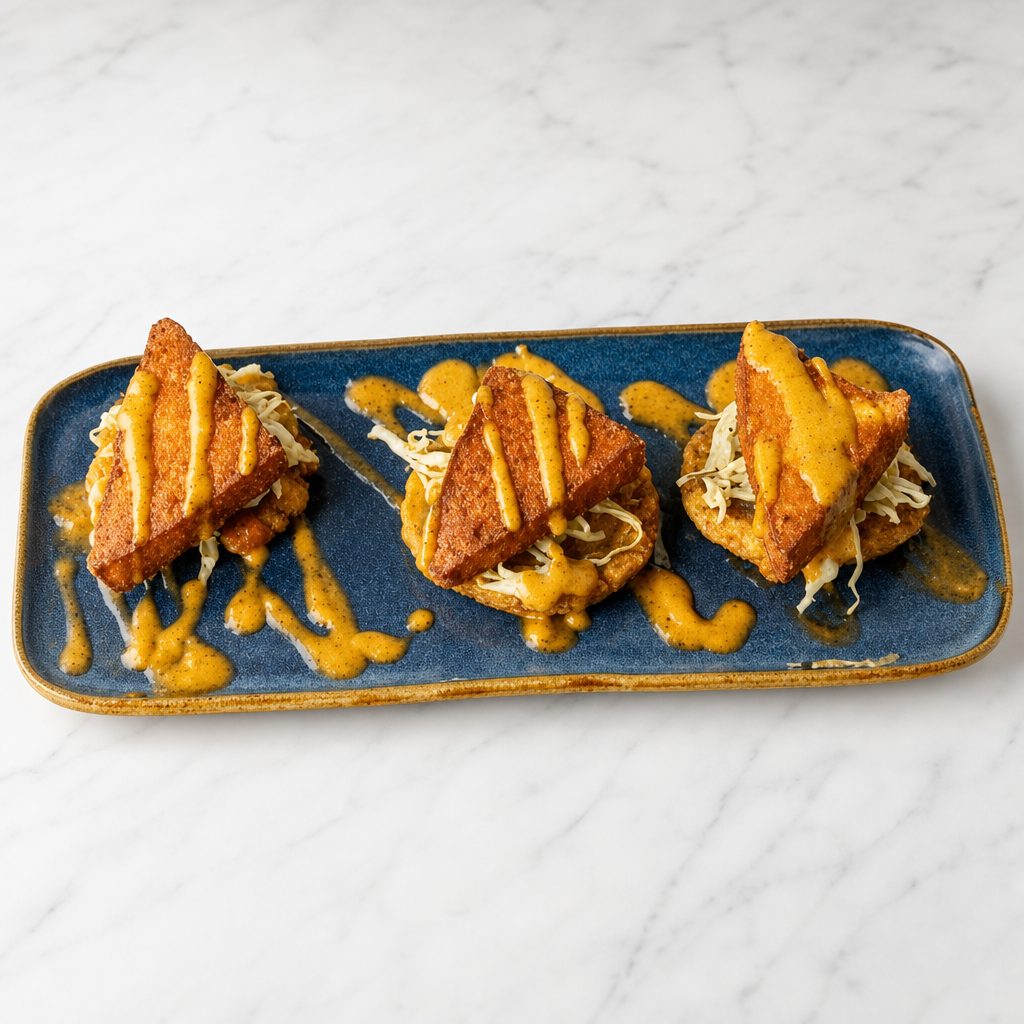 Tostones Con Queso Frito.