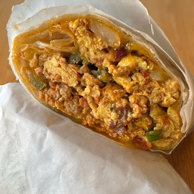 Chorizo Breakfast Burrito.