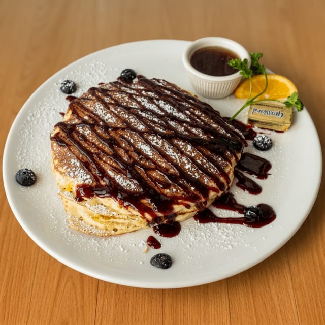 Blueberry Pancakes.