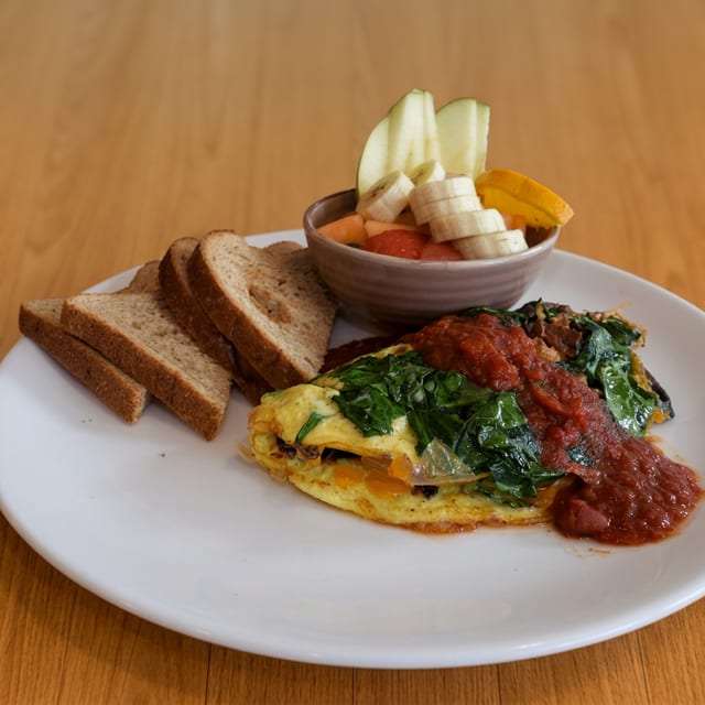 Bacon Cheddar Omelette.